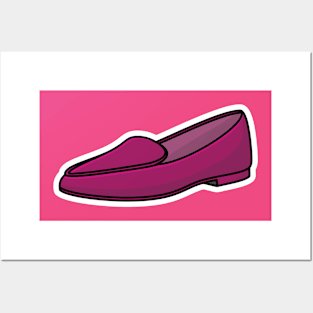 Loafer Fashion Shoe Sticker vector illustration. Fashion object icon concept design. Boys outdoor fashion shoes sticker vector design with shadow. Posters and Art